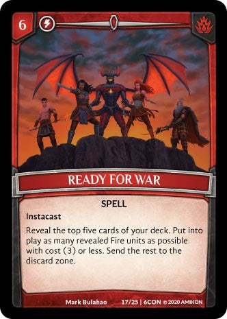 Image for Ready for War (Expansion Pack 3: Conviction) (17/25 | 6CON) - Argent Saga TCG
