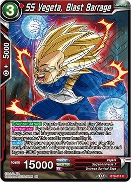Image for SS Vegeta, Blast Barrage (Universal Onslaught) (BT9-011) - Dragon Ball Super: Masters