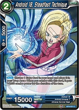 Image for Android 18, Steadfast Technique (Universal Onslaught) (BT9-031) - Dragon Ball Super: Masters