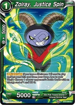 Image for Zoiray, Justice Spin (Universal Onslaught) (BT9-048) - Dragon Ball Super: Masters