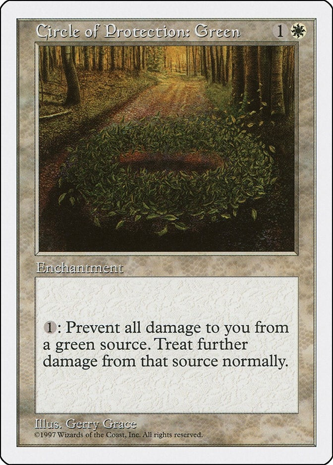 Image for Circle of Protection: Green (Fifth Edition) - Magic: The Gathering