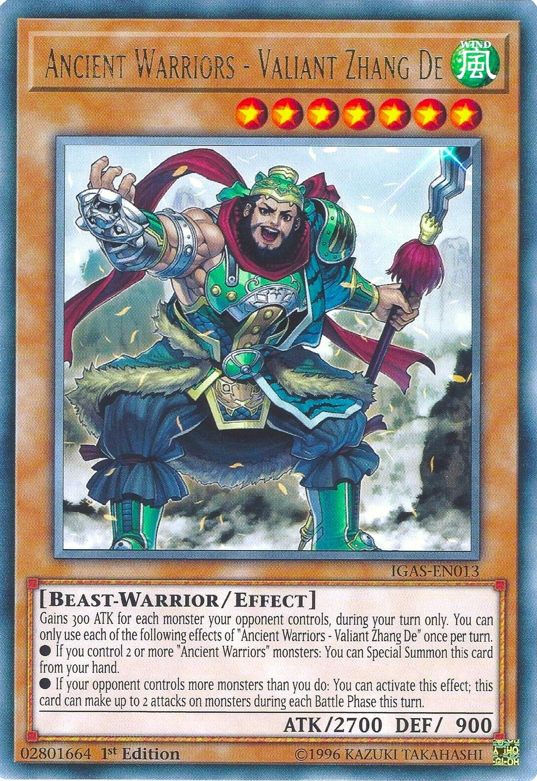Image for Ancient Warriors - Valiant Zhang De (Ignition Assault) (IGAS-EN013) - YuGiOh