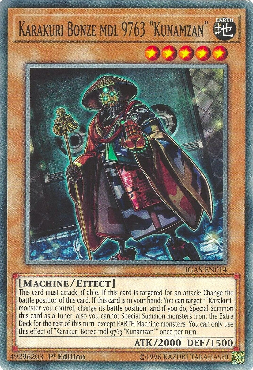 Image for Karakuri Bonze mdl 9763 "Kunamzan" (Ignition Assault) (IGAS-EN014) - YuGiOh