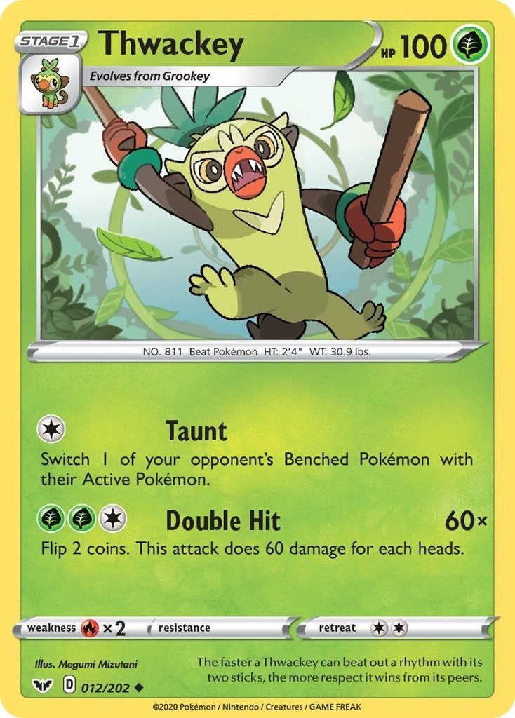 Image for Thwackey (012) (SWSH01: Sword & Shield Base Set) (012/202) - Pokemon