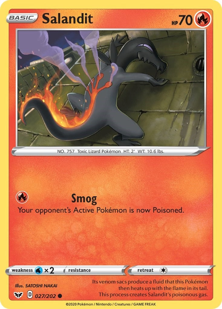 Image for Salandit (SWSH01: Sword & Shield Base Set) (027/202) - Pokemon