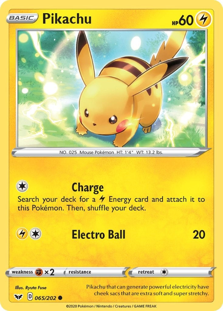 Image for Pikachu (SWSH01: Sword & Shield Base Set) (065/202) - Pokemon