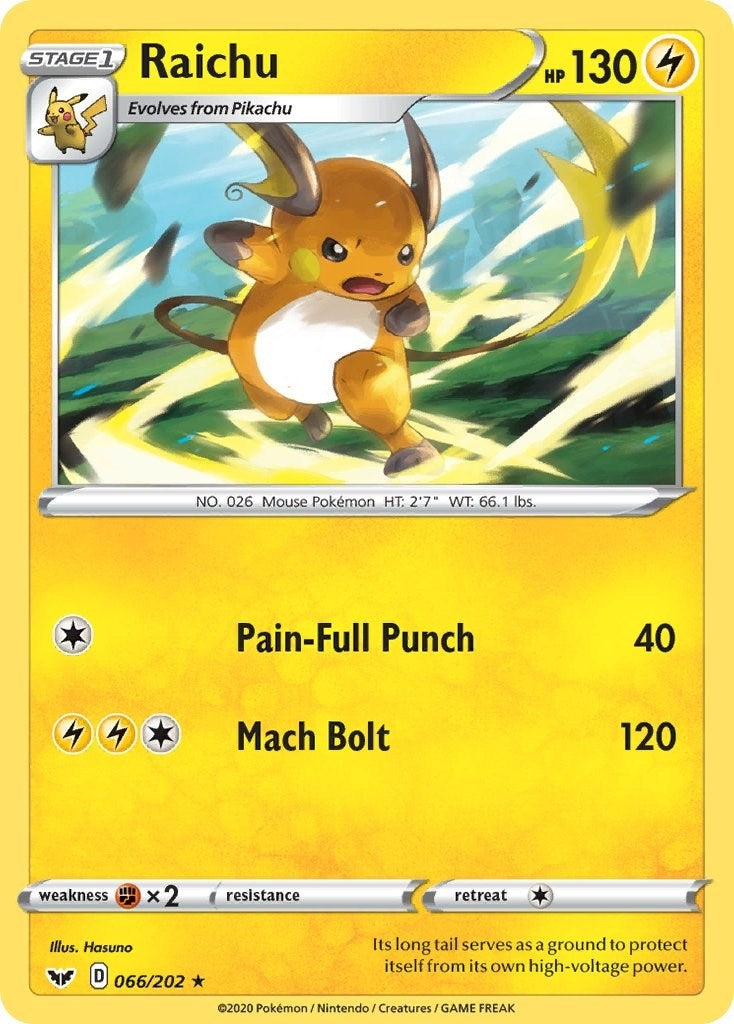 Image for Raichu (SWSH01: Sword & Shield Base Set) (066/202) - Pokemon