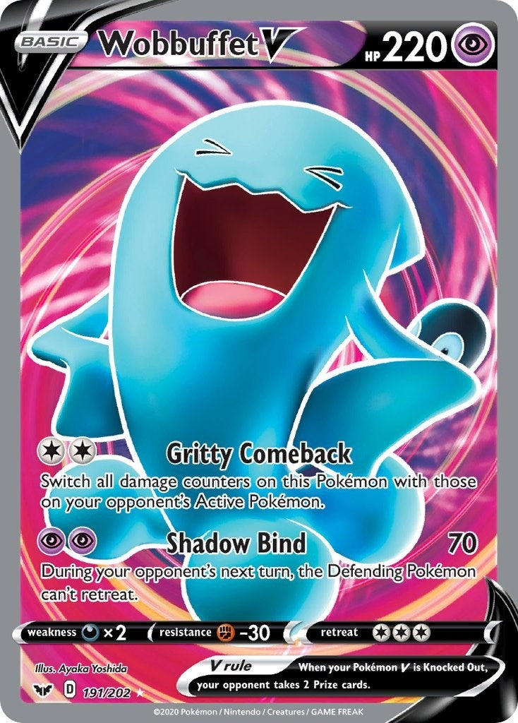 Image for Wobbuffet V (Full Art) (SWSH01: Sword & Shield Base Set) (191/202) - Pokemon
