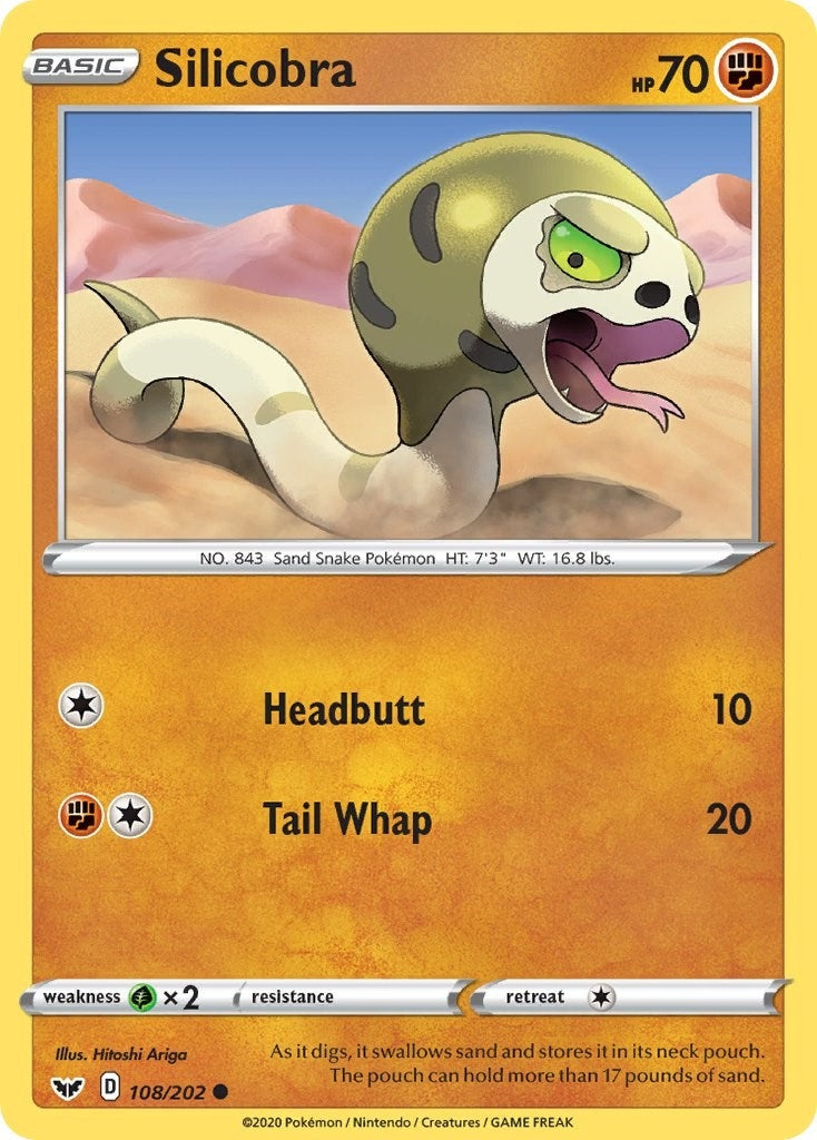 Image for Silicobra (108) (SWSH01: Sword & Shield Base Set) (108/202) - Pokemon