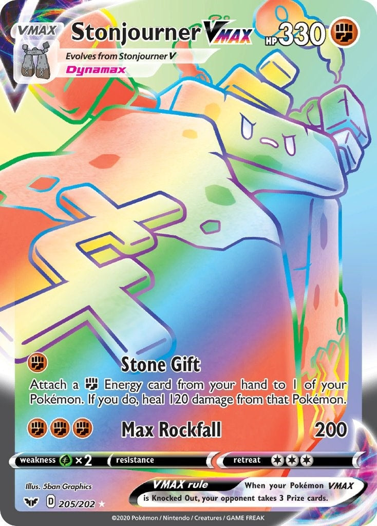 Image for Stonjourner VMAX (Secret) (SWSH01: Sword & Shield Base Set) (205/202) - Pokemon