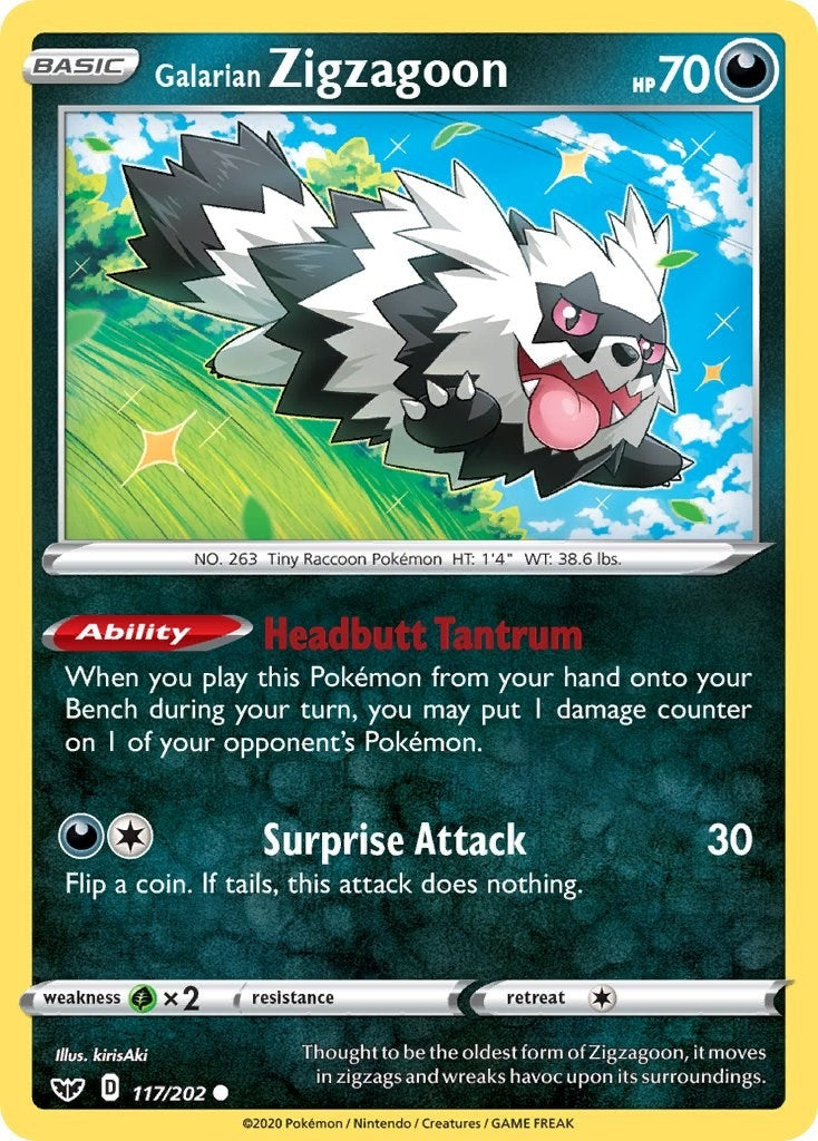 Image for Galarian Zigzagoon (SWSH01: Sword & Shield Base Set) (117/202) - Pokemon