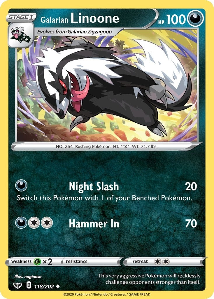 Image for Galarian Linoone (SWSH01: Sword & Shield Base Set) (118/202) - Pokemon