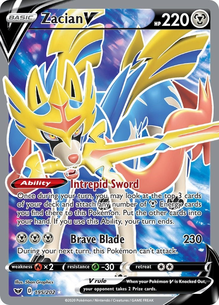 Image for Zacian V (Full Art) (SWSH01: Sword & Shield Base Set) (195/202) - Pokemon