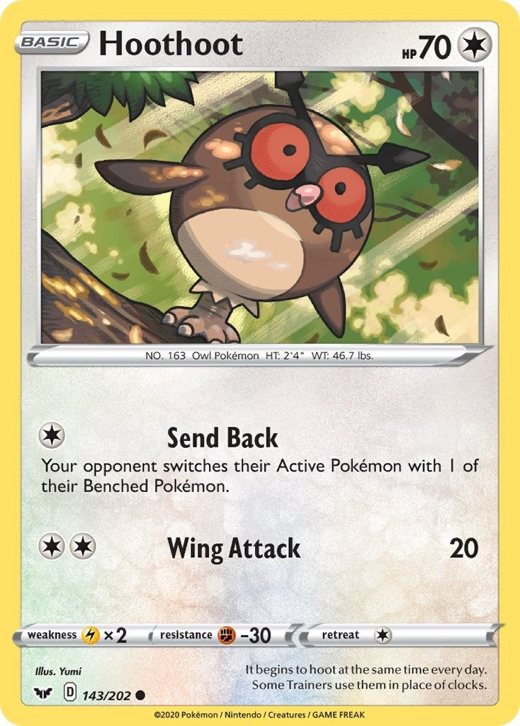 Image for Hoothoot (SWSH01: Sword & Shield Base Set) (143/202) - Pokemon