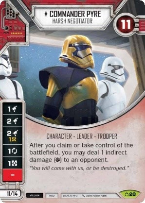 Image for Commander Pyre - Harsh Negotiator (Covert Missions) (20) - Star Wars: Destiny