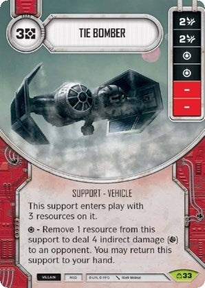 Image for TIE Bomber (Card Only) (Covert Missions) (33) - Star Wars: Destiny