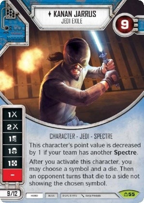 Image for Kanan Jarrus - Jedi Exile (Card Only) (Covert Missions) (55) - Star Wars: Destiny