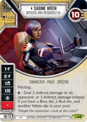 Image for Sabine Wren - Artistic and Resourceful (Card Only) (Covert Missions) (89) - Star Wars: Destiny