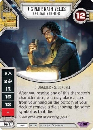 Image for Sinjir Rath Velus - Ex-Loyalty Officer (Card Only) (Covert Missions) (90) - Star Wars: Destiny