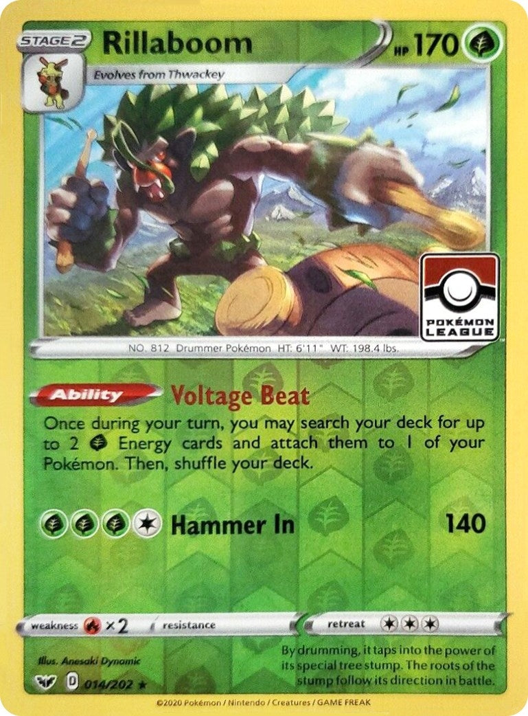 Image for Rillaboom - 014/202 (Pokemon League) (League & Championship Cards) (014/202) - Pokemon
