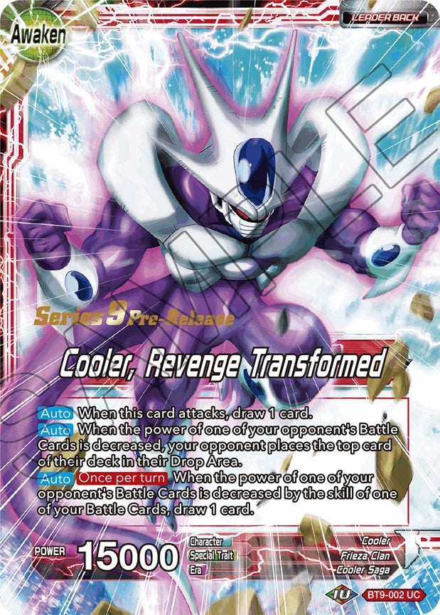 Image for Cooler // Cooler, Revenge Transformed (Universal Onslaught Pre-Release Cards) (BT9-002) - Dragon Ball Super: Masters