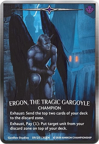 Image for Ergon, the Tragic Gargoyle (Regular Art Silver Metal Prize Card) (Argent Saga Promos) (9/25 3GEN) - Argent Saga TCG