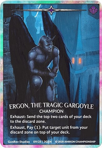 Image for Ergon, the Tragic Gargoyle (Regular Art Rainbow Metal Prize Card) (Argent Saga Promos) (9/25 3GEN) - Argent Saga TCG