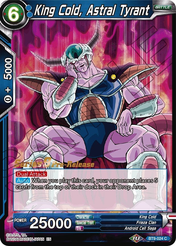 Image for King Cold, Astral Tyrant (Universal Onslaught Pre-Release Cards) (BT9-024) - Dragon Ball Super: Masters