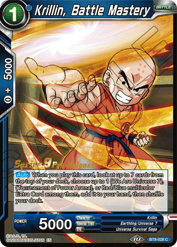 Image for Krillin, Battle Mastery (Universal Onslaught Pre-Release Cards) (BT9-028) - Dragon Ball Super: Masters