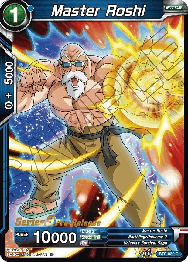 Image for Master Roshi (Universal Onslaught Pre-Release Cards) (BT9-030) - Dragon Ball Super: Masters