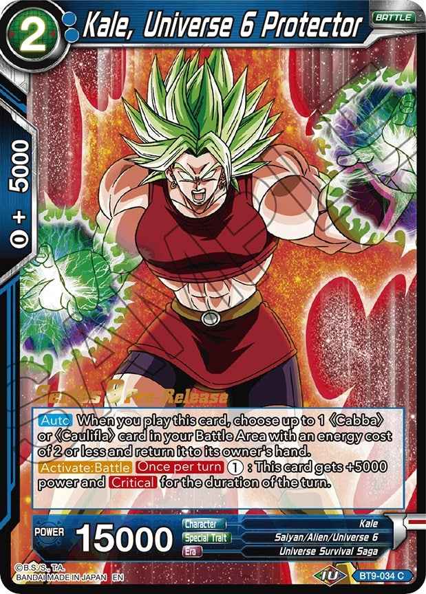 Image for Kale, Universe 6 Protector (Universal Onslaught Pre-Release Cards) (BT9-034) - Dragon Ball Super: Masters