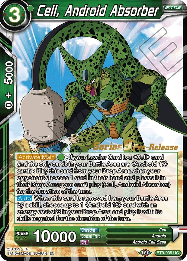 Image for Cell, Android Absorber (Universal Onslaught Pre-Release Cards) (BT9-039) - Dragon Ball Super: Masters