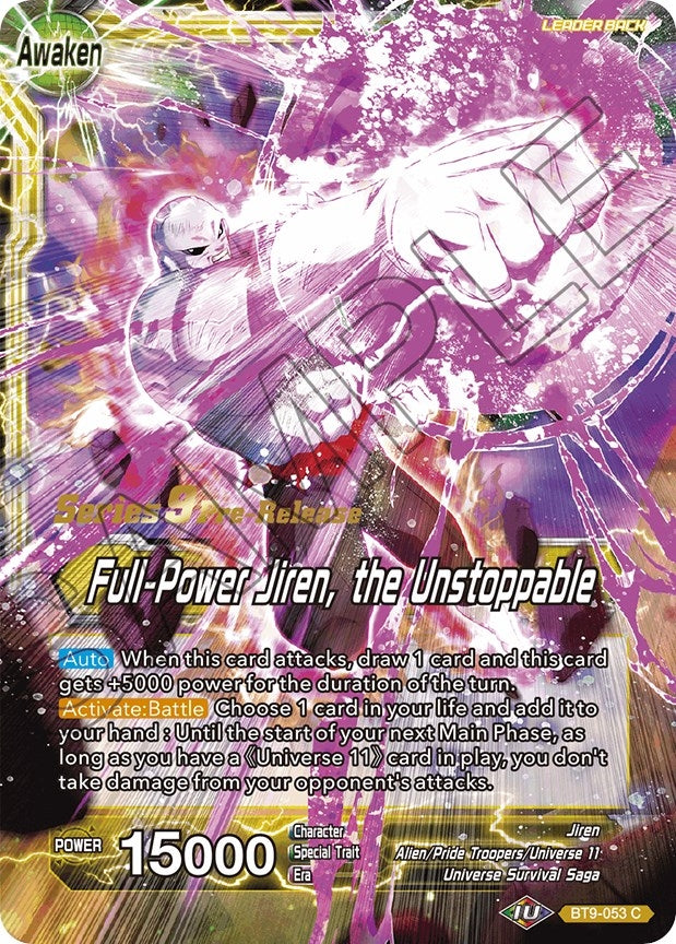 Image for Jiren // Full-Power Jiren, the Unstoppable (Universal Onslaught Pre-Release Cards) (BT9-053) - Dragon Ball Super: Masters