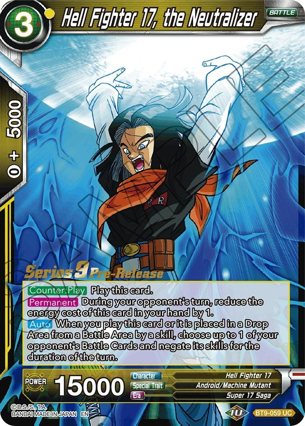 Image for Hell Fighter 17, the Neutralizer (Universal Onslaught Pre-Release Cards) (BT9-059) - Dragon Ball Super: Masters