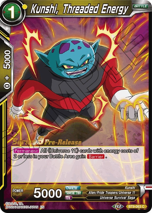 Image for Kunshi, Threaded Energy (Universal Onslaught Pre-Release Cards) (BT9-063) - Dragon Ball Super: Masters