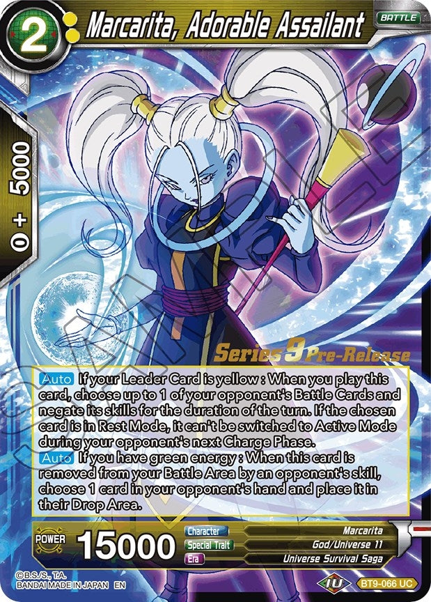 Image for Marcarita, Adorable Assailant (Universal Onslaught Pre-Release Cards) (BT9-066) - Dragon Ball Super: Masters