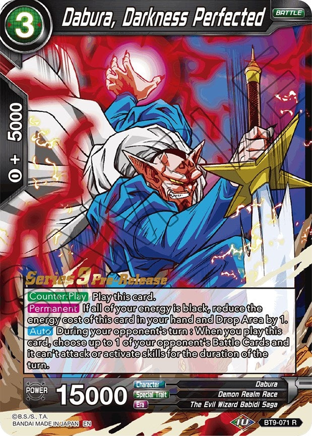 Image for Dabura, Darkness Perfected (Universal Onslaught Pre-Release Cards) (BT9-071) - Dragon Ball Super: Masters