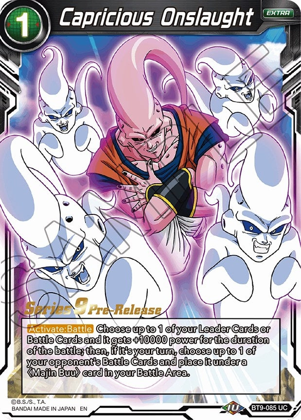 Image for Capricious Onslaught (Universal Onslaught Pre-Release Cards) (BT9-085) - Dragon Ball Super: Masters
