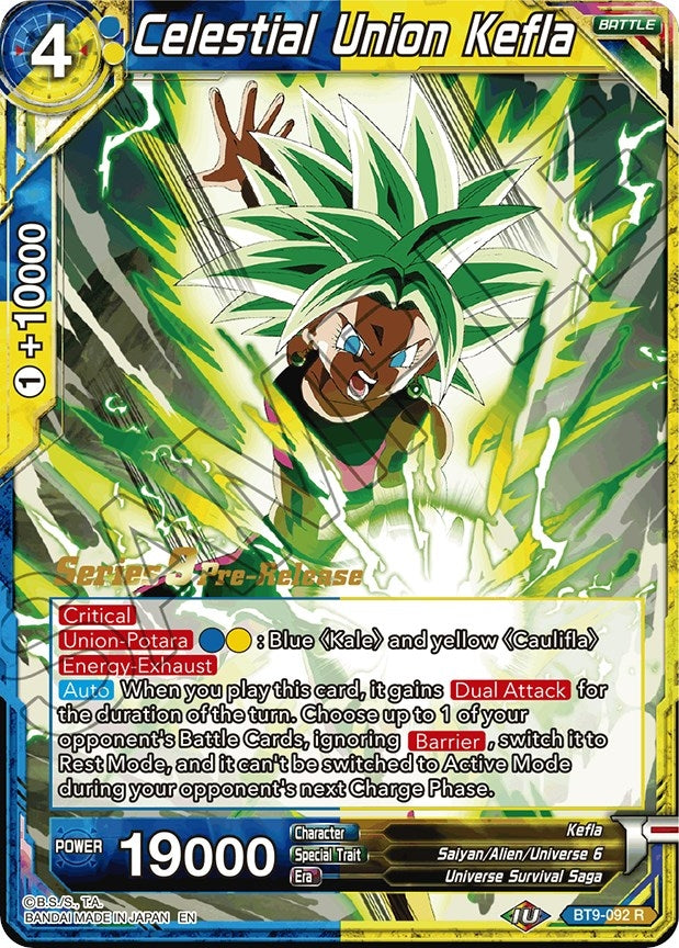 Image for Celestial Union Kefla (Universal Onslaught Pre-Release Cards) (BT9-092) - Dragon Ball Super: Masters