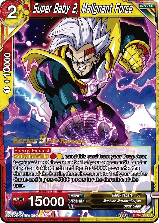 Image for Super Baby 2, Malignant Force (Universal Onslaught Pre-Release Cards) (BT9-095) - Dragon Ball Super: Masters