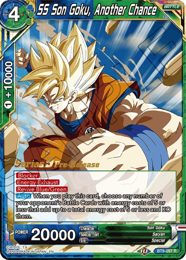 Image for SS Son Goku, Another Chance (Universal Onslaught Pre-Release Cards) (BT9-097) - Dragon Ball Super: Masters