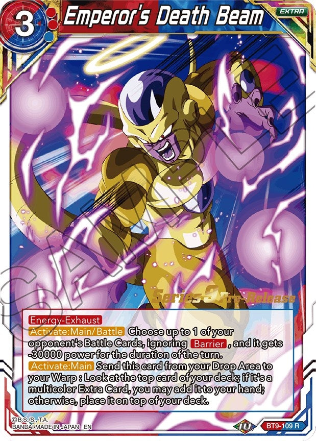 Image for Emperor's Death Beam (Universal Onslaught Pre-Release Cards) (BT9-109) - Dragon Ball Super: Masters