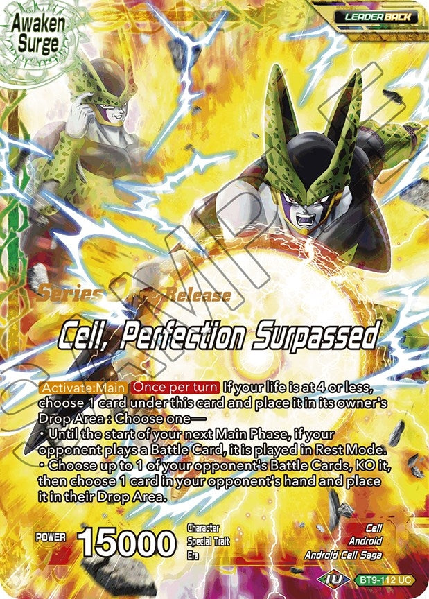 Image for Cell // Cell, Perfection Surpassed (Universal Onslaught Pre-Release Cards) (BT9-112) - Dragon Ball Super: Masters