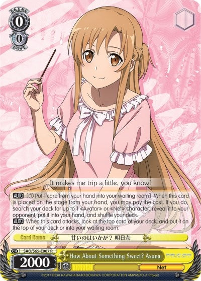 Image for How About Something Sweet? Asuna (Sword Art Online -Alicization-) (SAO/S65-E007 R) - Weiss Schwarz