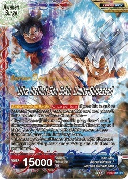 Image for Son Goku // Ultra Instinct Son Goku, Limits Surpassed (Universal Onslaught Pre-Release Cards) (BT9-100) - Dragon Ball Super: Masters