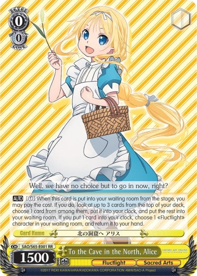 Image for To the Cave in the North, Alice (Sword Art Online -Alicization-) (SAO/S65-E001 RR) - Weiss Schwarz