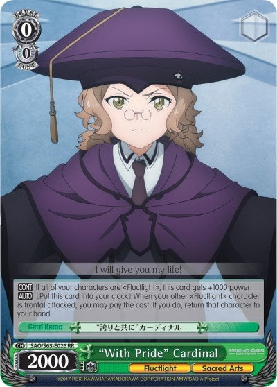 Image for "With Pride" Cardinal (Sword Art Online -Alicization-) (SAO/S65-E026 RR) - Weiss Schwarz