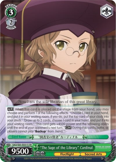 Image for "The Sage of the Library" Cardinal (SR) (Sword Art Online -Alicization-) (SAO/S65-E031S SR) - Weiss Schwarz