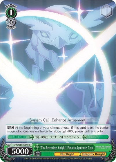 Image for "The Relentless Knight" Fanatio Synthesis Two (Sword Art Online -Alicization-) (SAO/S65-E045 C) - Weiss Schwarz