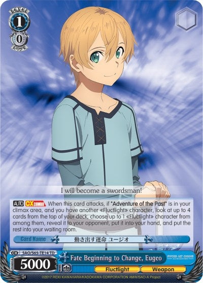 Image for Fate Beginning to Change, Eugeo (Sword Art Online -Alicization-) (SAO/S65-TE14 TD) - Weiss Schwarz
